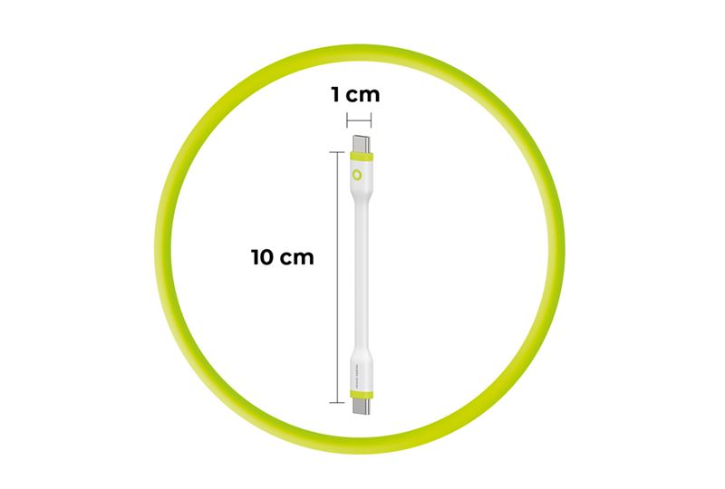 Cablu pentru incarcare si transfer de date Mobile Origin Compact, 2x USB-C, 60W, 10 cm, Alb (iPhone 17 Pro Max, COMC-USBC-WHT) by www.silkase.ro